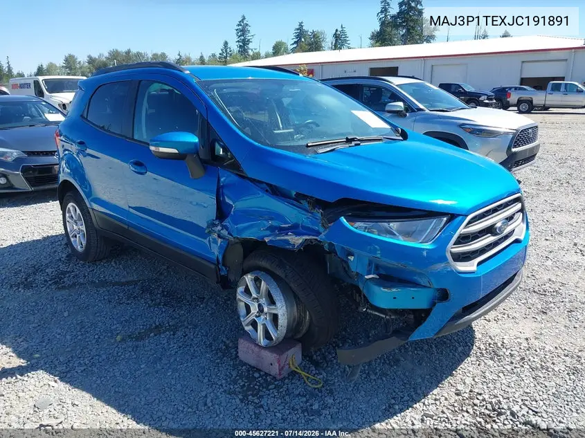 2018 Ford Ecosport Se VIN: MAJ3P1TEXJC191891 Lot: 45627221