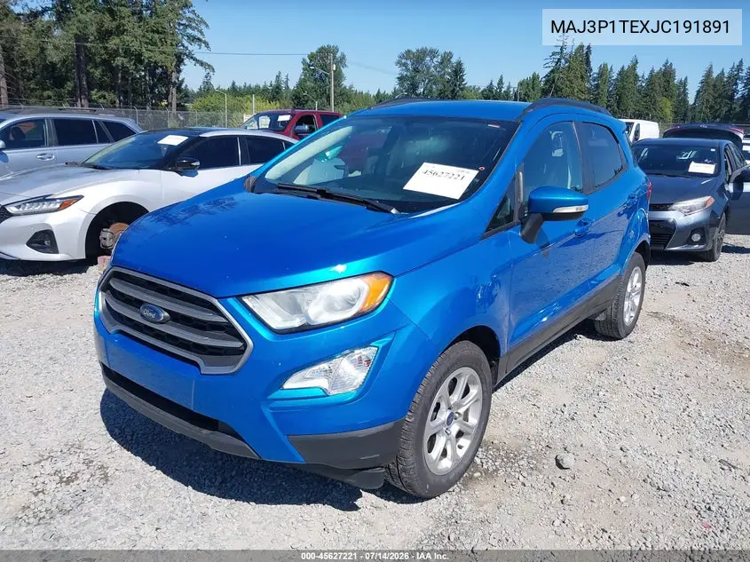 2018 Ford Ecosport Se VIN: MAJ3P1TEXJC191891 Lot: 45627221