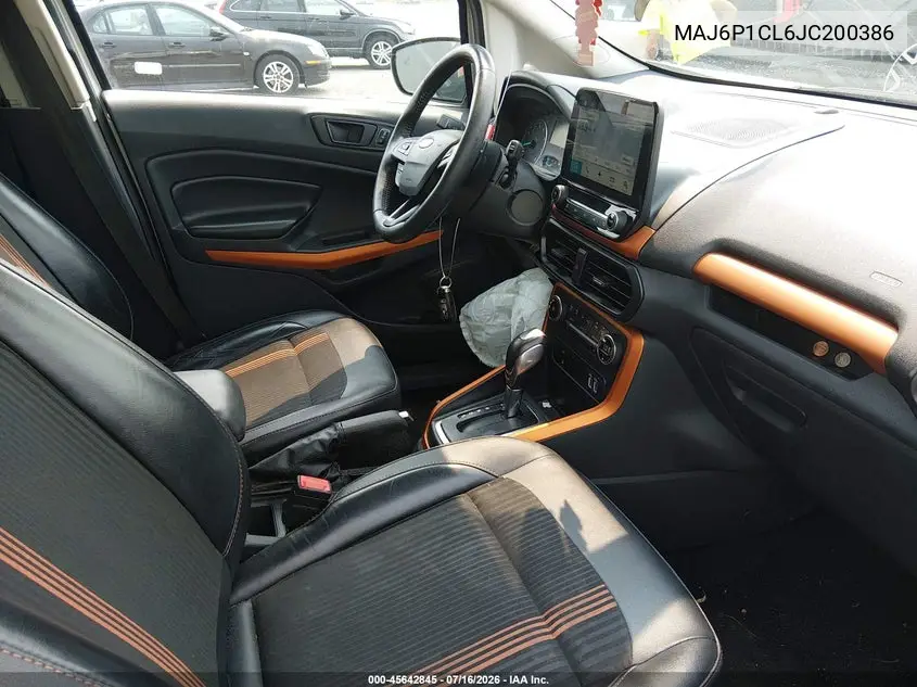 2018 Ford Ecosport Ses VIN: MAJ6P1CL6JC200386 Lot: 45642845
