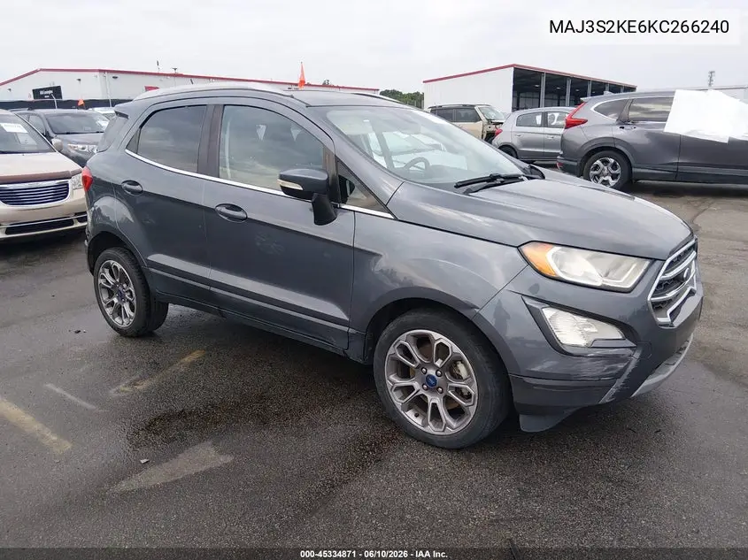 2019 Ford Ecosport Titanium VIN: MAJ3S2KE6KC266240 Lot: 45334871
