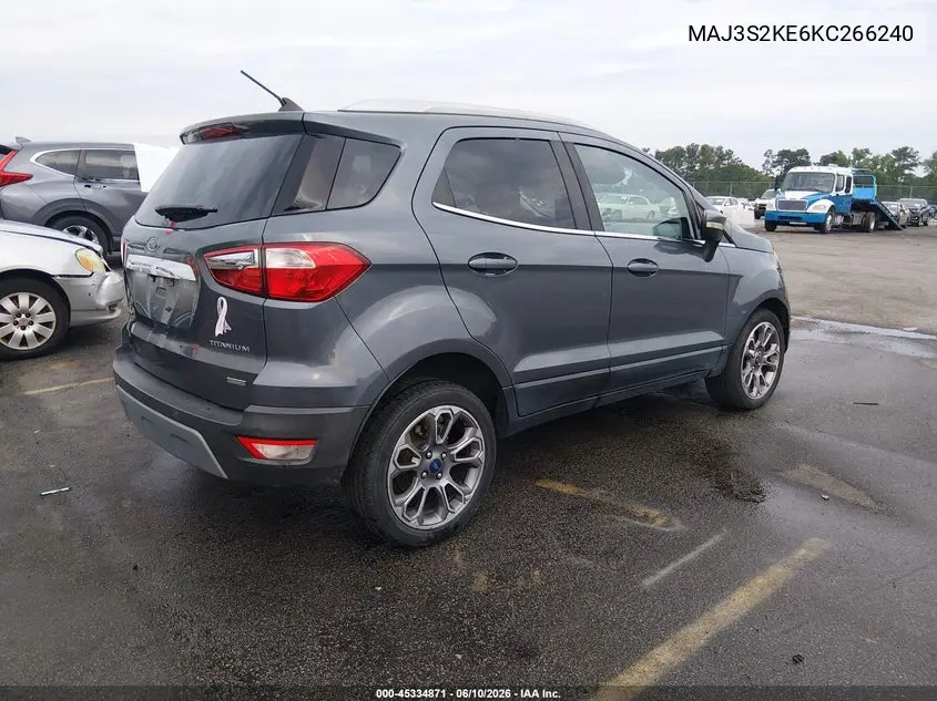 2019 Ford Ecosport Titanium VIN: MAJ3S2KE6KC266240 Lot: 45334871
