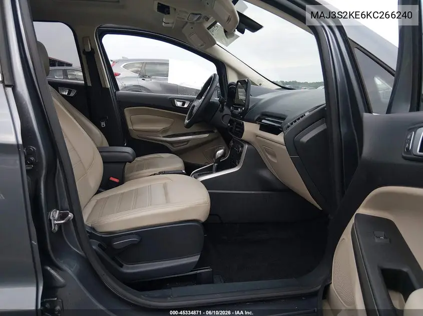 2019 Ford Ecosport Titanium VIN: MAJ3S2KE6KC266240 Lot: 45334871