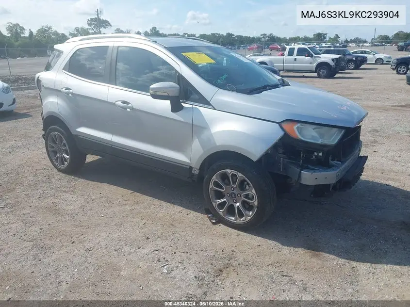 2019 Ford Ecosport Titanium VIN: MAJ6S3KL9KC293904 Lot: 45340324
