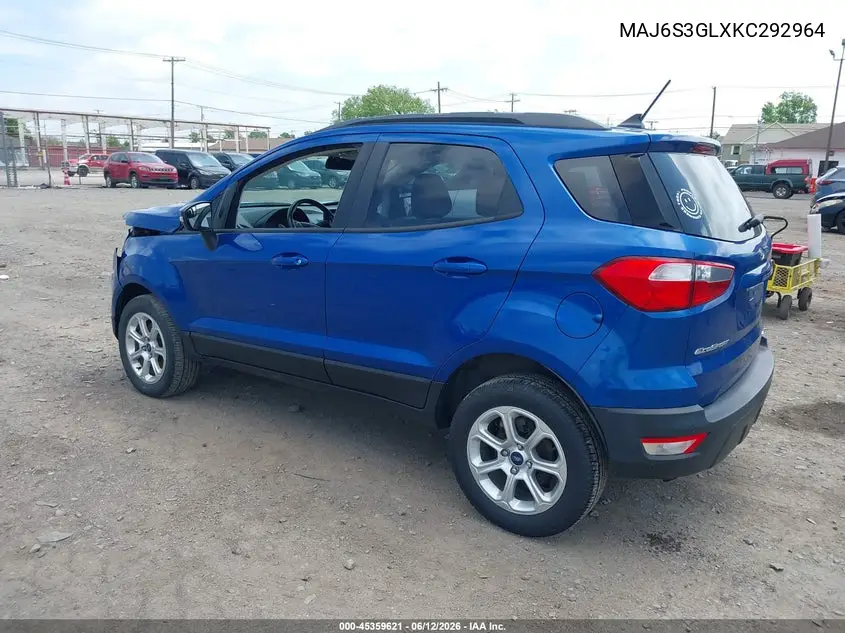 2019 Ford Ecosport Se VIN: MAJ6S3GLXKC292964 Lot: 45359621