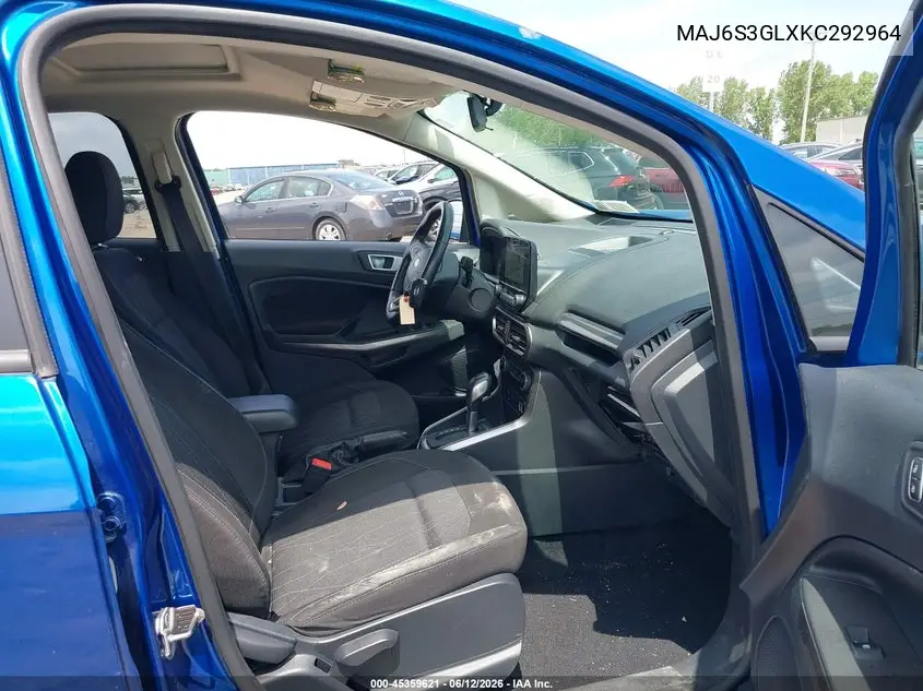 2019 Ford Ecosport Se VIN: MAJ6S3GLXKC292964 Lot: 45359621