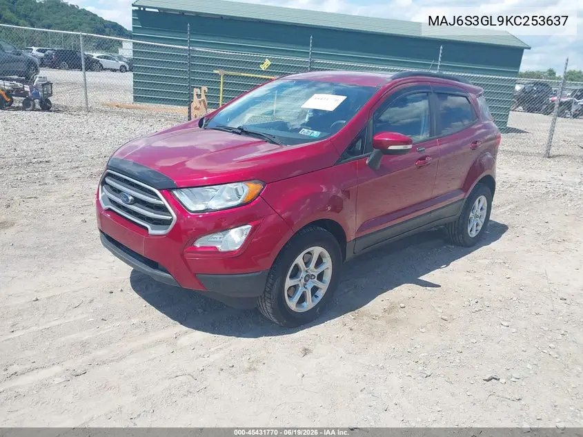 2019 Ford Ecosport Se VIN: MAJ6S3GL9KC253637 Lot: 45431770