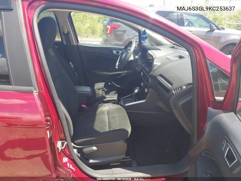 2019 Ford Ecosport Se VIN: MAJ6S3GL9KC253637 Lot: 45431770