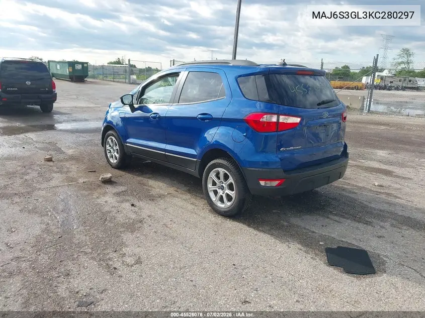 2019 Ford Ecosport Se VIN: MAJ6S3GL3KC280297 Lot: 45526076
