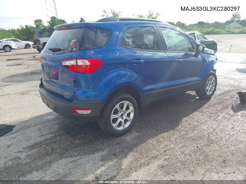 2019 Ford Ecosport Se VIN: MAJ6S3GL3KC280297 Lot: 45526076