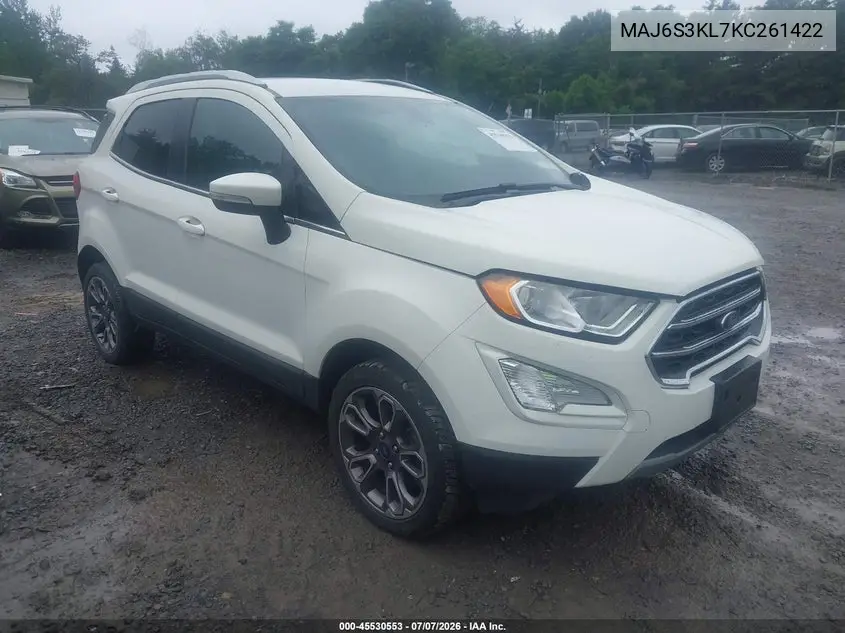 2019 Ford Ecosport Titanium VIN: MAJ6S3KL7KC261422 Lot: 45530553