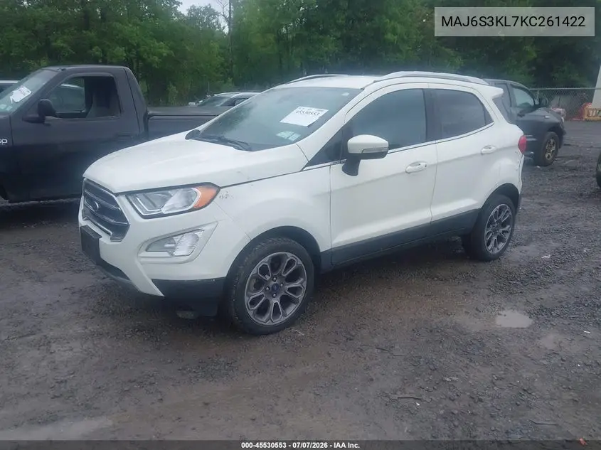 2019 Ford Ecosport Titanium VIN: MAJ6S3KL7KC261422 Lot: 45530553