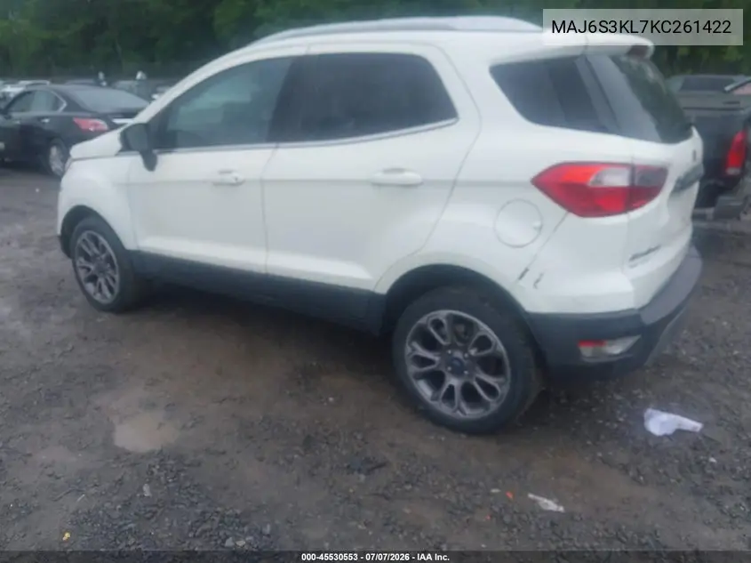 2019 Ford Ecosport Titanium VIN: MAJ6S3KL7KC261422 Lot: 45530553