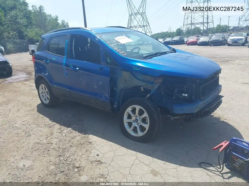 2019 Ford Ecosport Se VIN: MAJ3S2GEXKC287245 Lot: 45531982