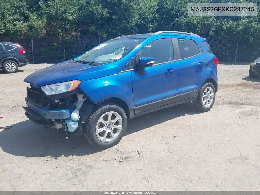 2019 Ford Ecosport Se VIN: MAJ3S2GEXKC287245 Lot: 45531982