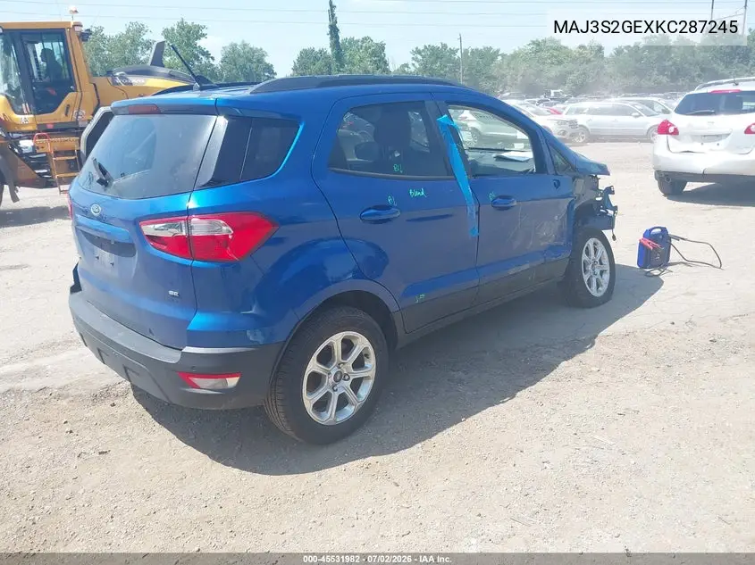 2019 Ford Ecosport Se VIN: MAJ3S2GEXKC287245 Lot: 45531982