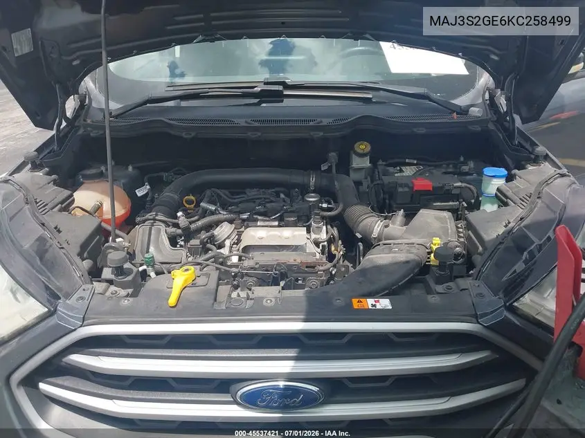 2019 Ford Ecosport Se VIN: MAJ3S2GE6KC258499 Lot: 45537421