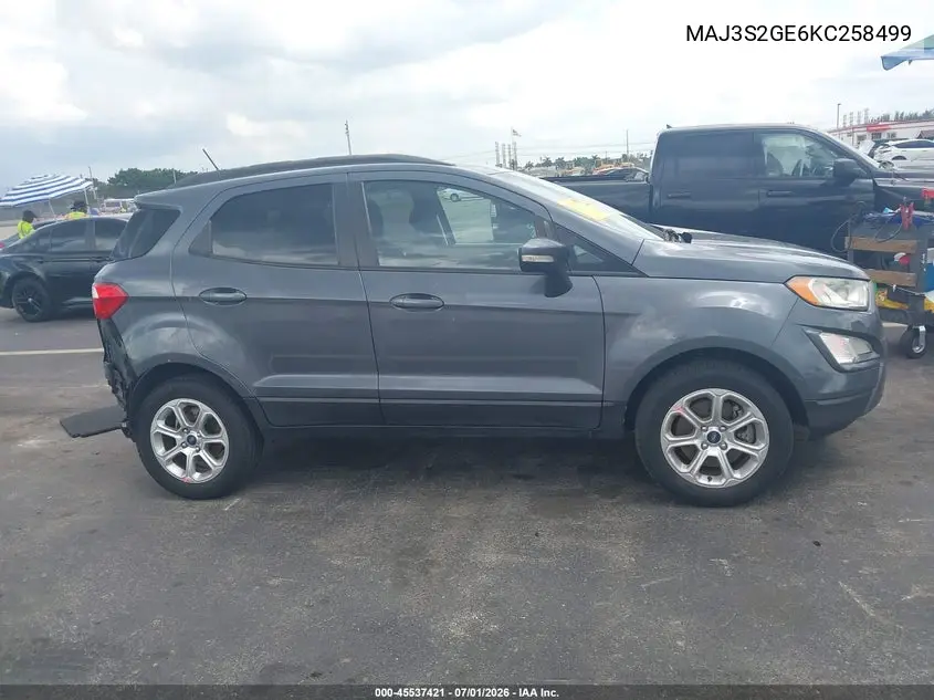 2019 Ford Ecosport Se VIN: MAJ3S2GE6KC258499 Lot: 45537421