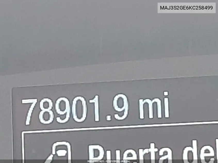 2019 Ford Ecosport Se VIN: MAJ3S2GE6KC258499 Lot: 45537421