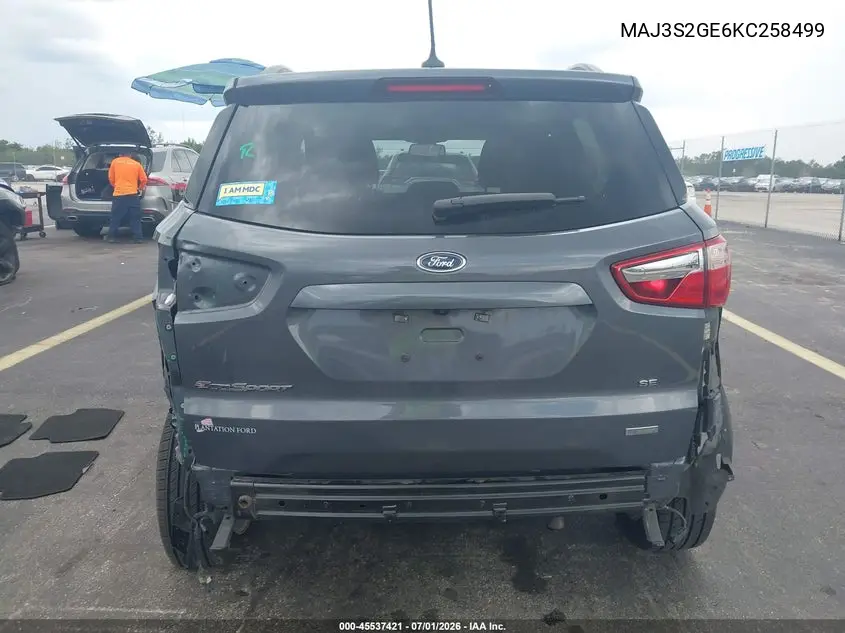 2019 Ford Ecosport Se VIN: MAJ3S2GE6KC258499 Lot: 45537421