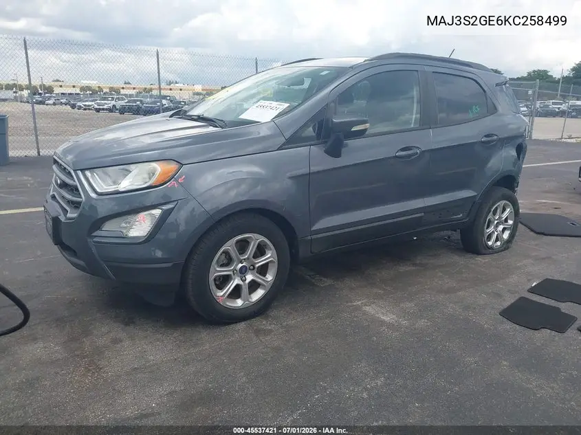 2019 Ford Ecosport Se VIN: MAJ3S2GE6KC258499 Lot: 45537421