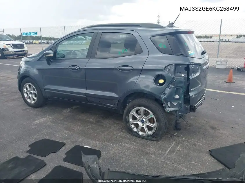 2019 Ford Ecosport Se VIN: MAJ3S2GE6KC258499 Lot: 45537421