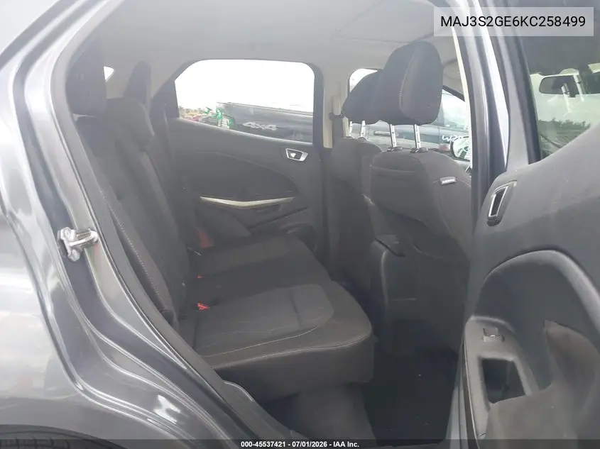 2019 Ford Ecosport Se VIN: MAJ3S2GE6KC258499 Lot: 45537421