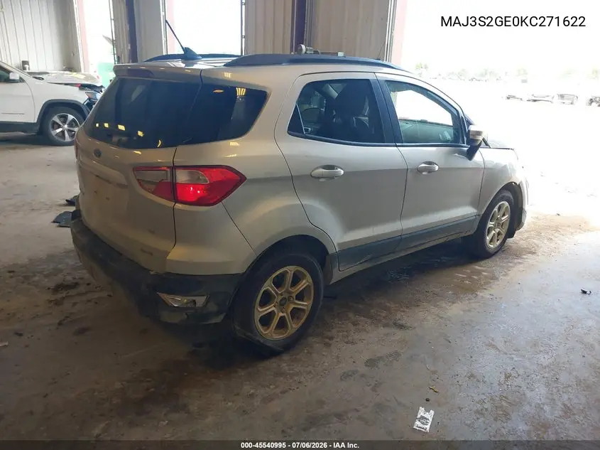 2019 Ford Ecosport Se VIN: MAJ3S2GE0KC271622 Lot: 45540995