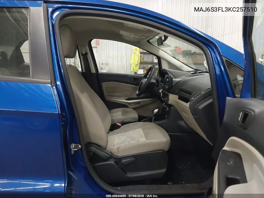2019 Ford Ecosport S VIN: MAJ6S3FL3KC257510 Lot: 45544409