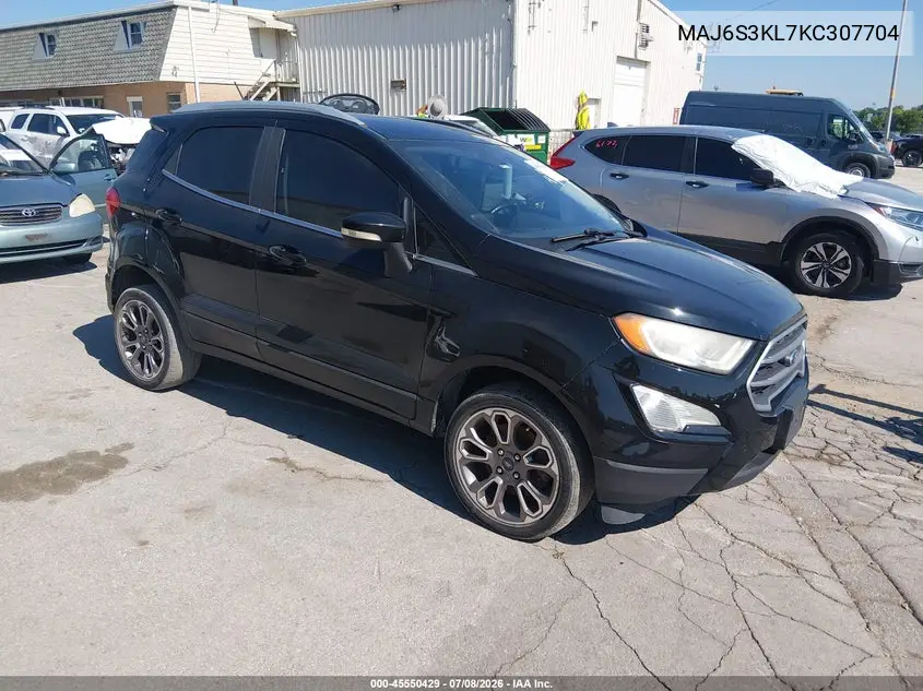 2019 Ford Ecosport Titanium VIN: MAJ6S3KL7KC307704 Lot: 45550429