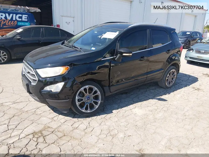 2019 Ford Ecosport Titanium VIN: MAJ6S3KL7KC307704 Lot: 45550429