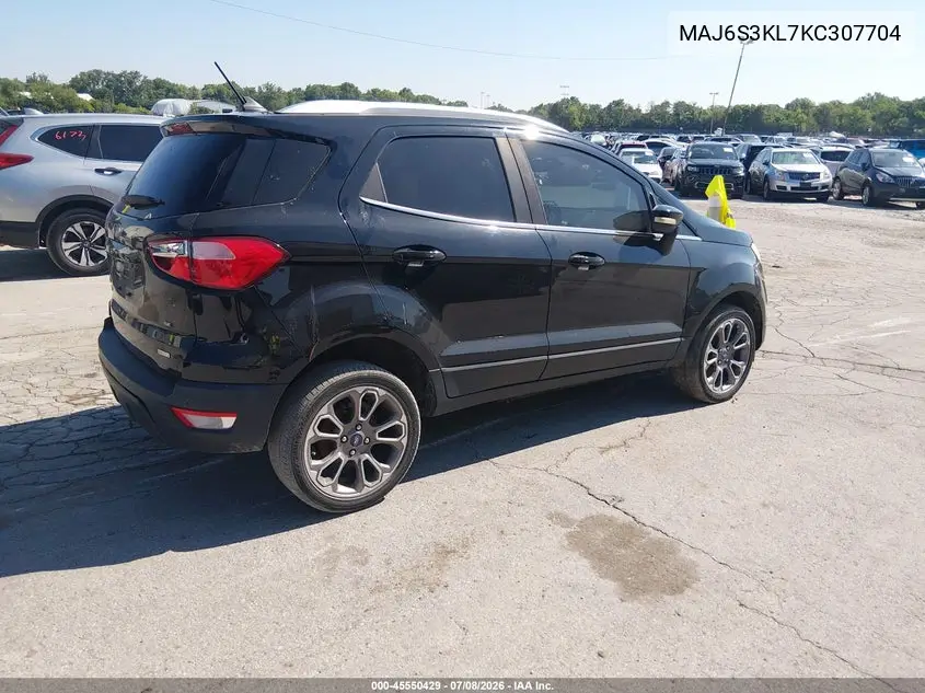 2019 Ford Ecosport Titanium VIN: MAJ6S3KL7KC307704 Lot: 45550429