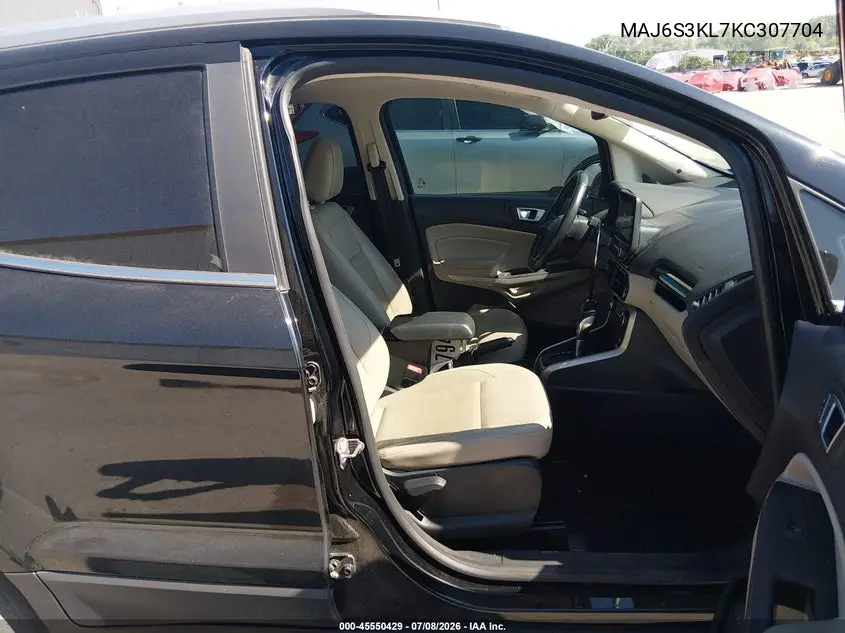2019 Ford Ecosport Titanium VIN: MAJ6S3KL7KC307704 Lot: 45550429
