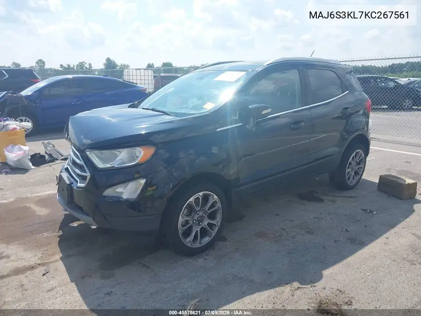 2019 Ford Ecosport Titanium VIN: MAJ6S3KL7KC267561 Lot: 45578621