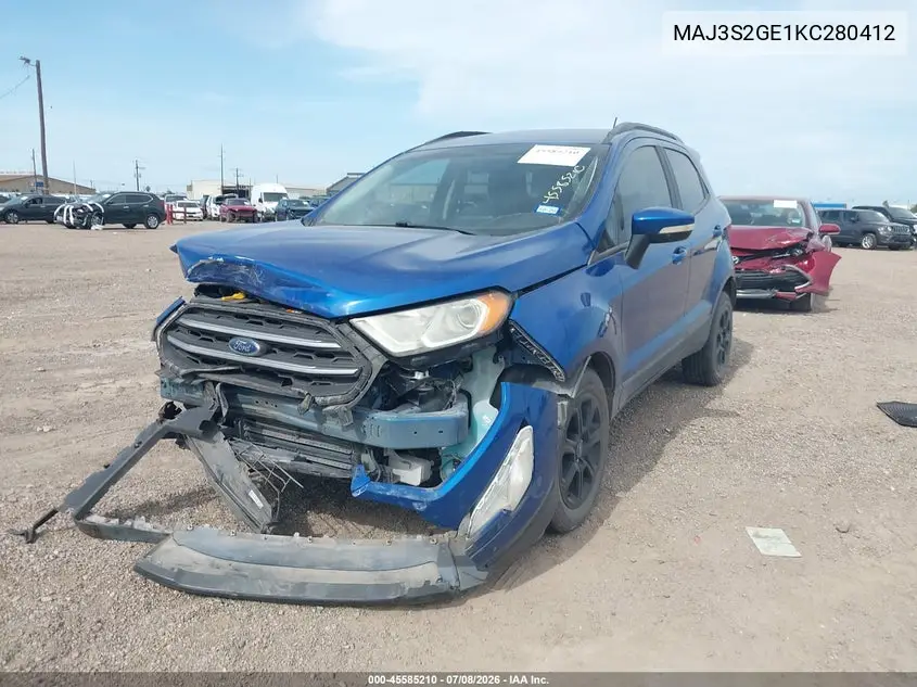 2019 Ford Ecosport Se VIN: MAJ3S2GE1KC280412 Lot: 45585210