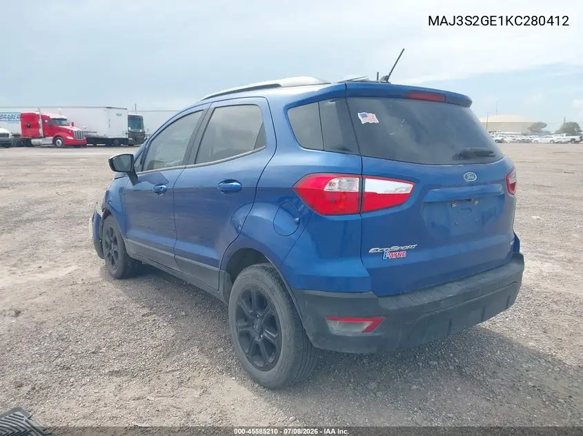 2019 Ford Ecosport Se VIN: MAJ3S2GE1KC280412 Lot: 45585210