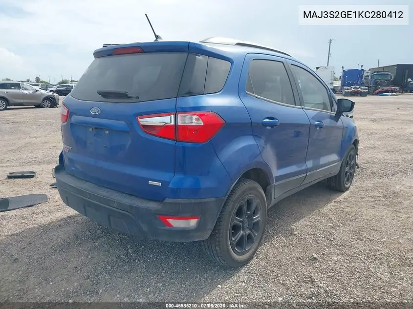 2019 Ford Ecosport Se VIN: MAJ3S2GE1KC280412 Lot: 45585210