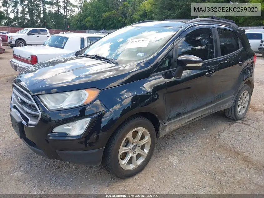 2019 Ford Ecosport Se VIN: MAJ3S2GE2KC299020 Lot: 45589496