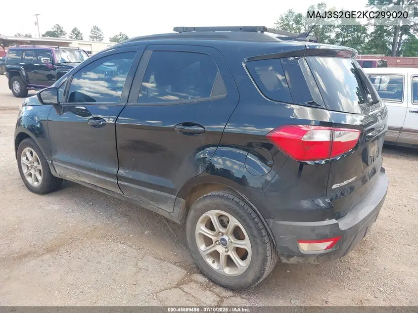 2019 Ford Ecosport Se VIN: MAJ3S2GE2KC299020 Lot: 45589496