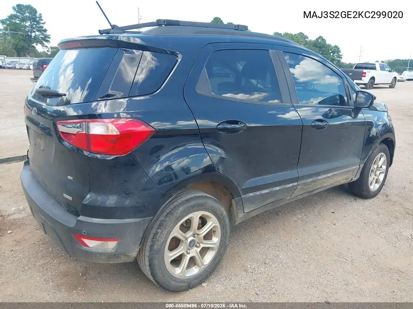2019 Ford Ecosport Se VIN: MAJ3S2GE2KC299020 Lot: 45589496