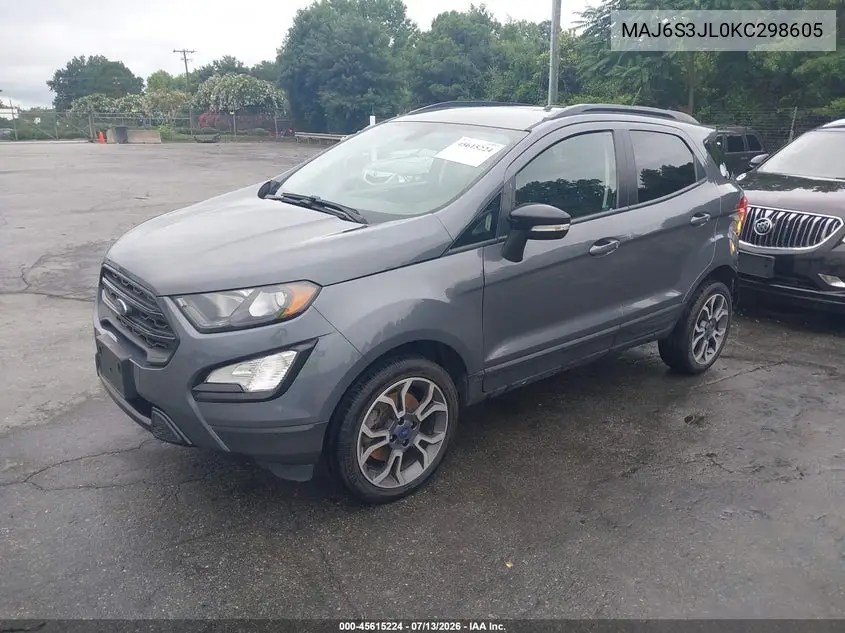 2019 Ford Ecosport Ses VIN: MAJ6S3JL0KC298605 Lot: 45615224