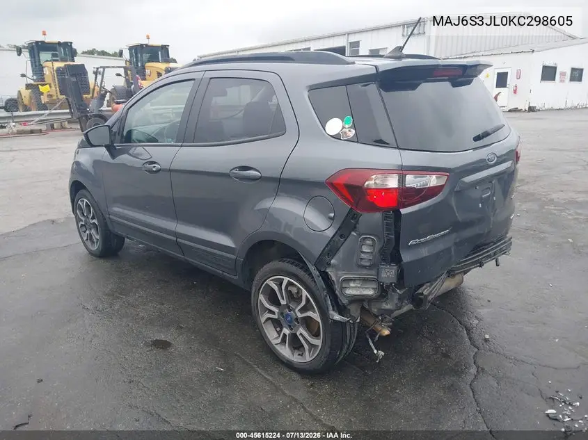 2019 Ford Ecosport Ses VIN: MAJ6S3JL0KC298605 Lot: 45615224