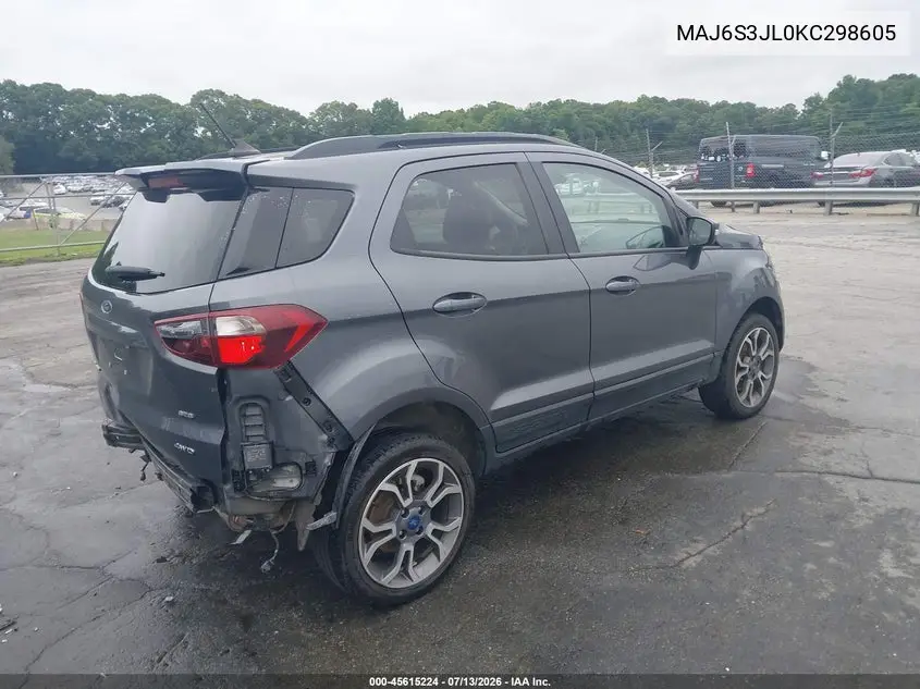 2019 Ford Ecosport Ses VIN: MAJ6S3JL0KC298605 Lot: 45615224