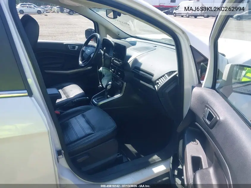 2019 Ford Ecosport Titanium VIN: MAJ6S3KL2KC262994 Lot: 45616142