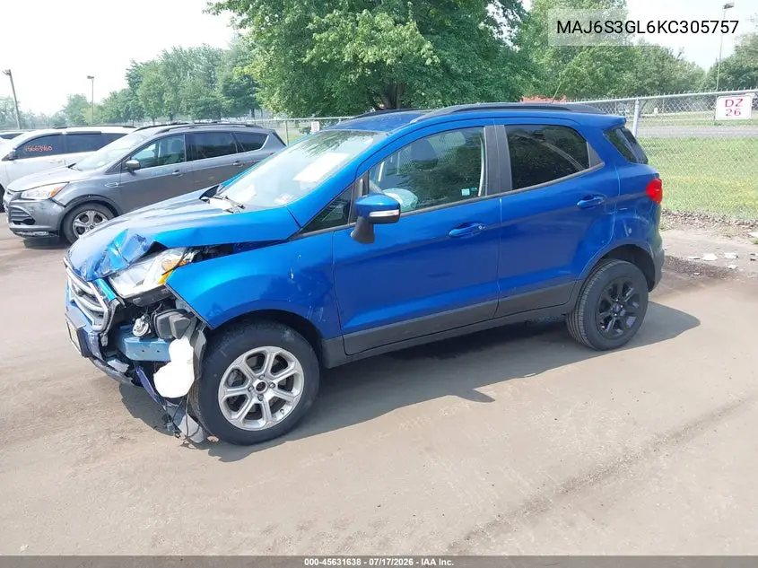2019 Ford Ecosport Se VIN: MAJ6S3GL6KC305757 Lot: 45631638