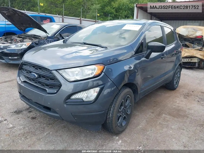 2019 Ford Ecosport S VIN: MAJ3S2FE6KC281752 Lot: 45632693