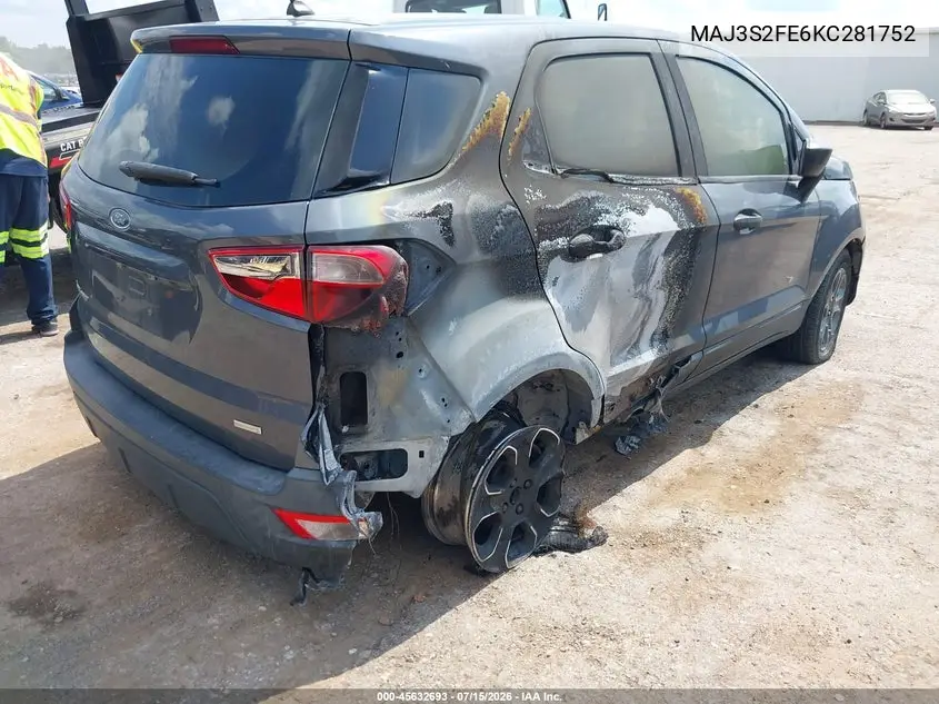2019 Ford Ecosport S VIN: MAJ3S2FE6KC281752 Lot: 45632693