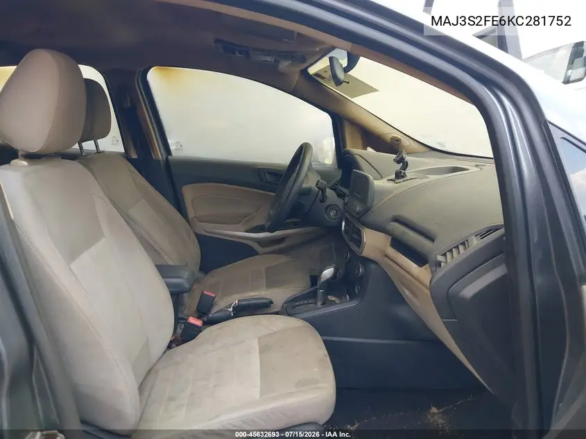 2019 Ford Ecosport S VIN: MAJ3S2FE6KC281752 Lot: 45632693