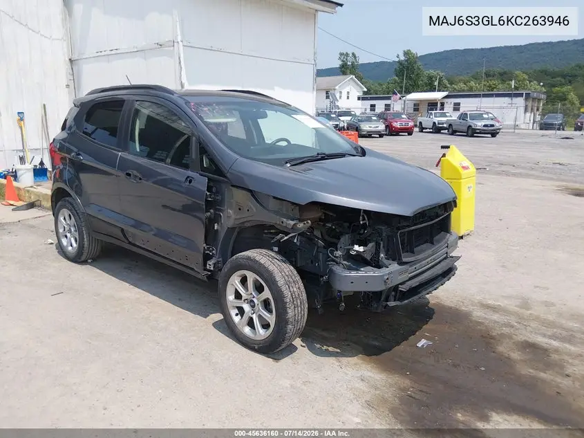 2019 Ford Ecosport Se VIN: MAJ6S3GL6KC263946 Lot: 45636160