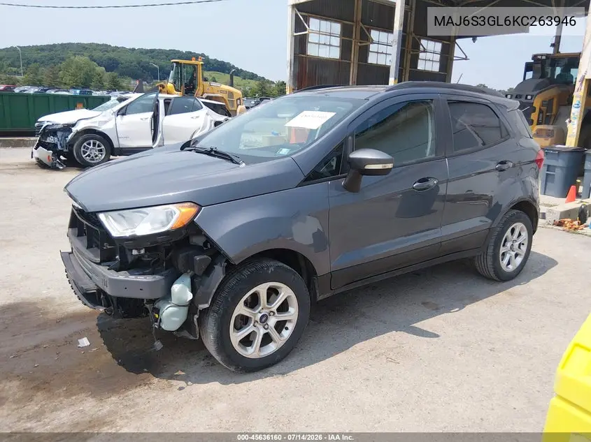 2019 Ford Ecosport Se VIN: MAJ6S3GL6KC263946 Lot: 45636160