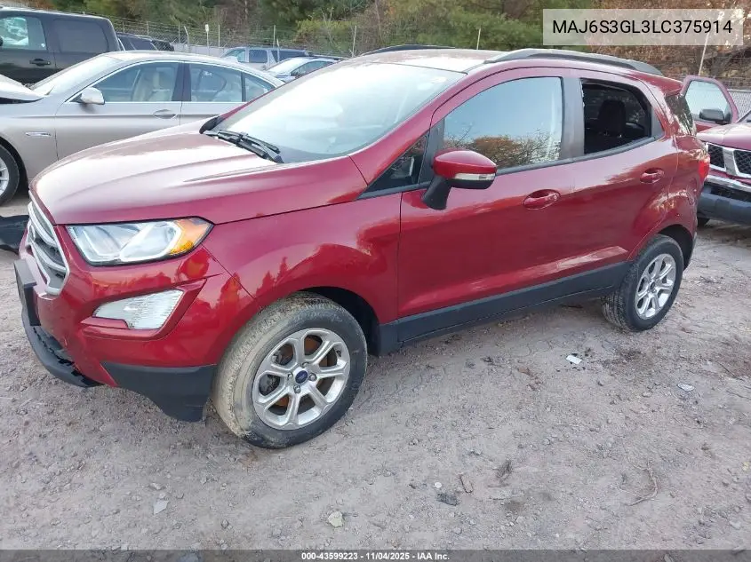MAJ6S3GL3LC375914 2020 Ford Ecosport Se